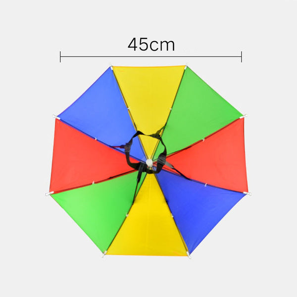 Hands-free umbrella hat, shields from sun and rain. Hands-free umbrella hat, shields from sun and rain.